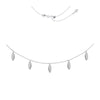 Sterling Silver Marquise Drops Adjustable Choker