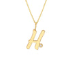 Script 'H' with Diamond Bezel Necklace