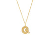 Block Lined Initial 'G' with Diamond Necklace