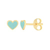 Lt.Turquoise Enamel Heart Stud Earrings