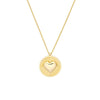 Chevron and Puff Heart Medallion Necklace