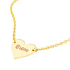 Plated Sterling Silver Polished Heart Necklace