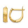 14K Polished Brushed D/C Hoop Earrings