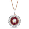 14K 0.42Ct Diamond  Ruby Pendant