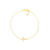 Sideways Mini Cross Adjustable Bracelet