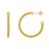Plated Sterling Silver Beaded Hoop Earrings