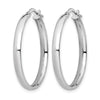10K White Gold Polished Hoop Earrings