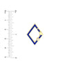 Diamond Bezel Navy Enamel Rhombus Push Lock