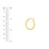 Ridged Rectangular Tube Hoop Earrings