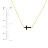 Black Enamel Sideways Cross Necklace