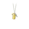 Sterling Silver Love Dog Tag Paper Clip Chain Charm Necklace