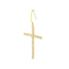 Plated Sterling Silver CZ Cross Dangle Earrings