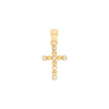 Two-Tone Diamond-Cut Beaded Cross Pendant