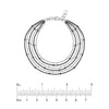 Sterling Silver/Black Multi-Strand Saturn Chain Bracelet