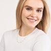 Alternating Bezel Diamond &amp; Bead Necklace