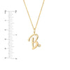 Script “B” Initial with Diamond Bezel Necklace