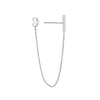 Front to Back CZ Staple Bar Earrings