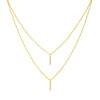 Diamond Staple Bar Drops Duet Necklace