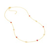 3/8tcw Diamond &amp; Ruby Bezel Station Necklace