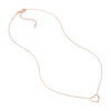 Rose Gold Open Wire Heart with Diamond Necklace
