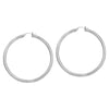 Sterling Silver 3mm x 45mm Polished Hoop Earrings