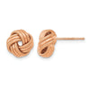 14K with Rose Gold Plating Knot Polished D/C Post Earrings