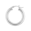 Sterling Silver 4mm x 25mm Polished Hoop Earrings