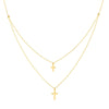 Duo Double Mini Cross Adjustable Necklace