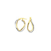 Two-tone Intertwined Oval Hoop Earrings