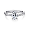 14K White Gold Oval Diamond Engagement Ring