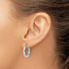 14K White Gold Polished Hoop Earrings