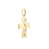 Two-Tone Cross Pendant with Footprints