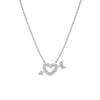 Mini CZ Heart and Arrow Adjustable Necklace