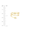 Snake Head Diamond Tip Bypass Ring