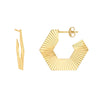 Hexagon Radiant J Hoop Earrings