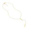 Paper Clip Accented Y-Necklace