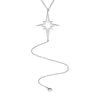 North Star and CZ Bezel Lariat Necklace