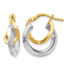 14K Two-tone Hoop Earrings