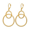 14K Scratch Finish Round Leverback Earrings