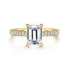 14K Yellow Gold Emerald Cut Diamond Engagement Ring
