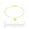 Puff Heart on 3mm Paper Clip Bracelet PSL