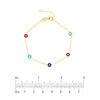 Mixed Enamel Round Evil Eye Station Bracelet