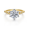 14K White and Yellow Gold Diamond Engagement Ring
