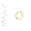 Tri Color 15mm Round Hoop Earrings
