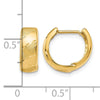 14K Polished and Satin Hinged Hoop Earrings