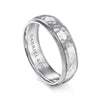 14K White Gold 6mm - Men's Wedding Band in Hammered Finish