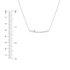 White Gold Thin Curved Bar Necklace with Diamond