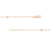 Sterling Silver Mini Bead and CZ Bezel Station Long Necklace