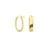 Laser Interior Oval Hoop Earrings
