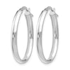 14K White Gold Polished Oval Hoop Earrings